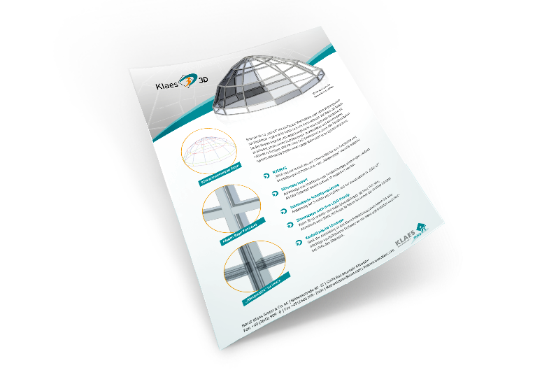 Logiciel CAD-CAM pour la construction de vérandas et de façades - Brochure Klaes 3D