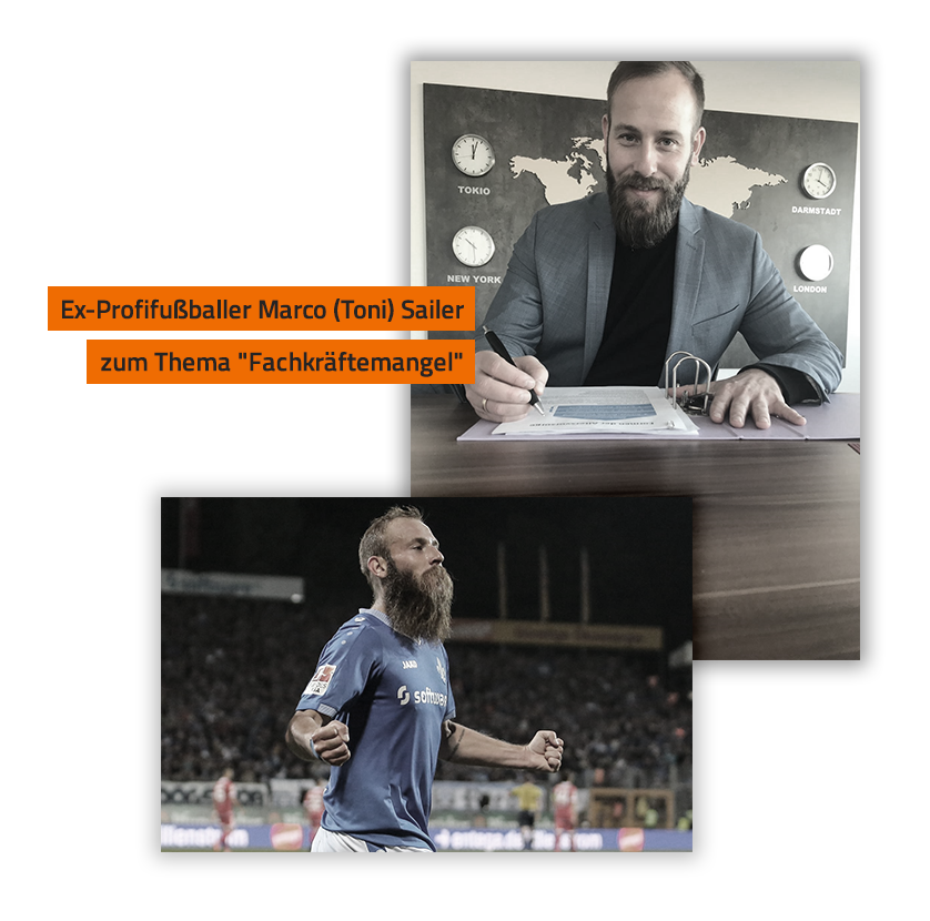 Ex-Profifußballer Marco (Toni) Sailer zum Thema „Fachkräftemangel“. Ex-Profifußballer Marco (Toni) Sailer zum Thema „Fachkräftemangel“.
